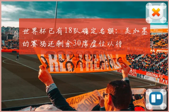 世界杯已有18队确定名额：美加墨的赛场还剩余30席虚位以待